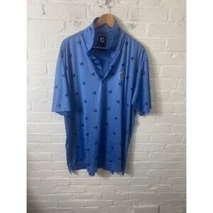 Footjoy Men's Classic Fit Collared Polo Shirt Short Sleeve Blue Size XL